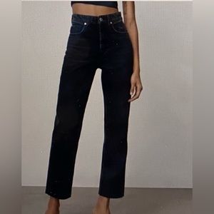 Zara high waisted straight cropped Jean